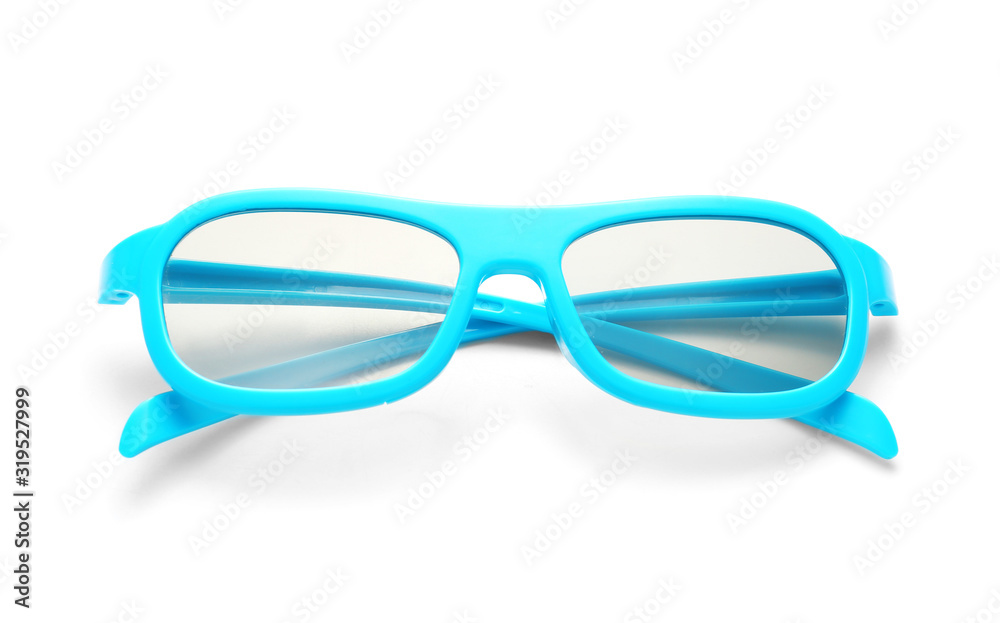 Fototapeta premium Stylish eyeglasses on white background