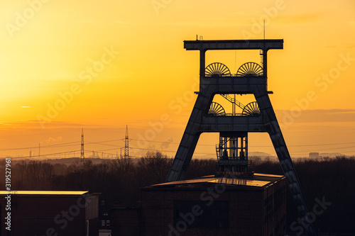 coal mine in sunset called ewald in germany