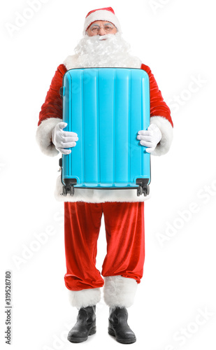 Santa Claus with luggage on...