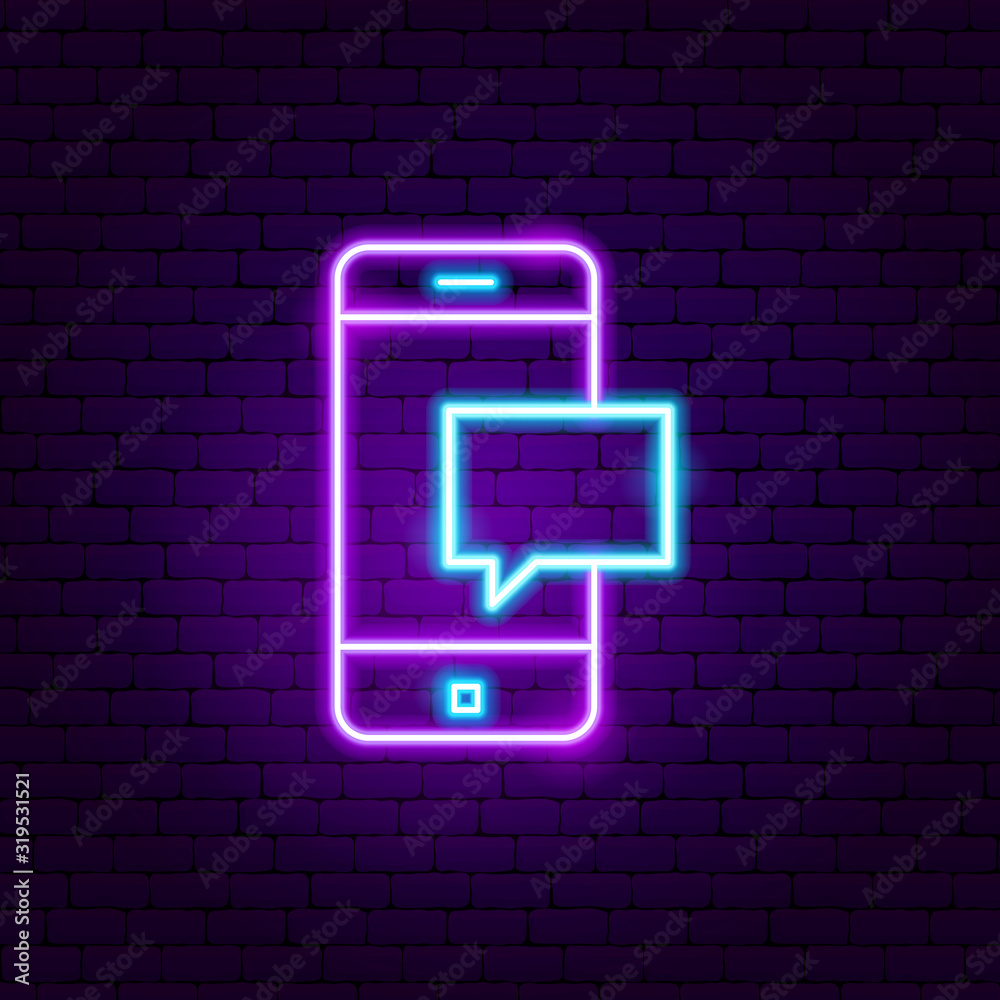 Mobile Message Neon Sign Mobile Message Neon Sign