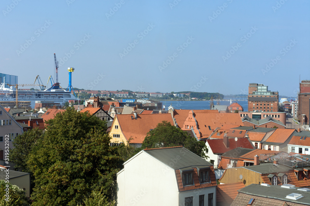 Panoramic View from the St. George´s Church, Panoramic View from the St. George´s Church, Wismar, Mecklenburg-Western Pomerania, Germany, Europe