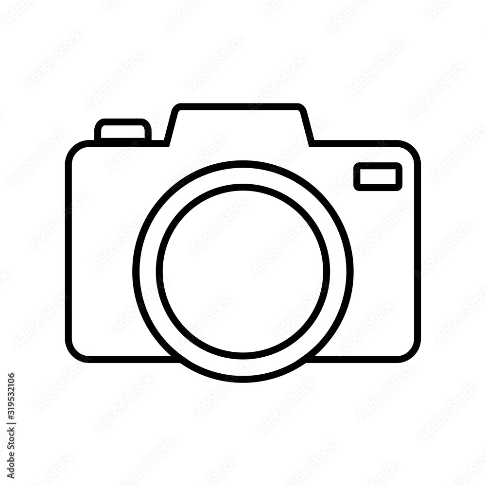 Camera line icon, logo isolated on white background Camera line icon, logo isolated on white background