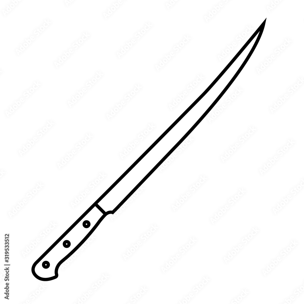 Kitchen knife line icon, logo isolated on white background Kitchen knife line icon, logo isolated on white background