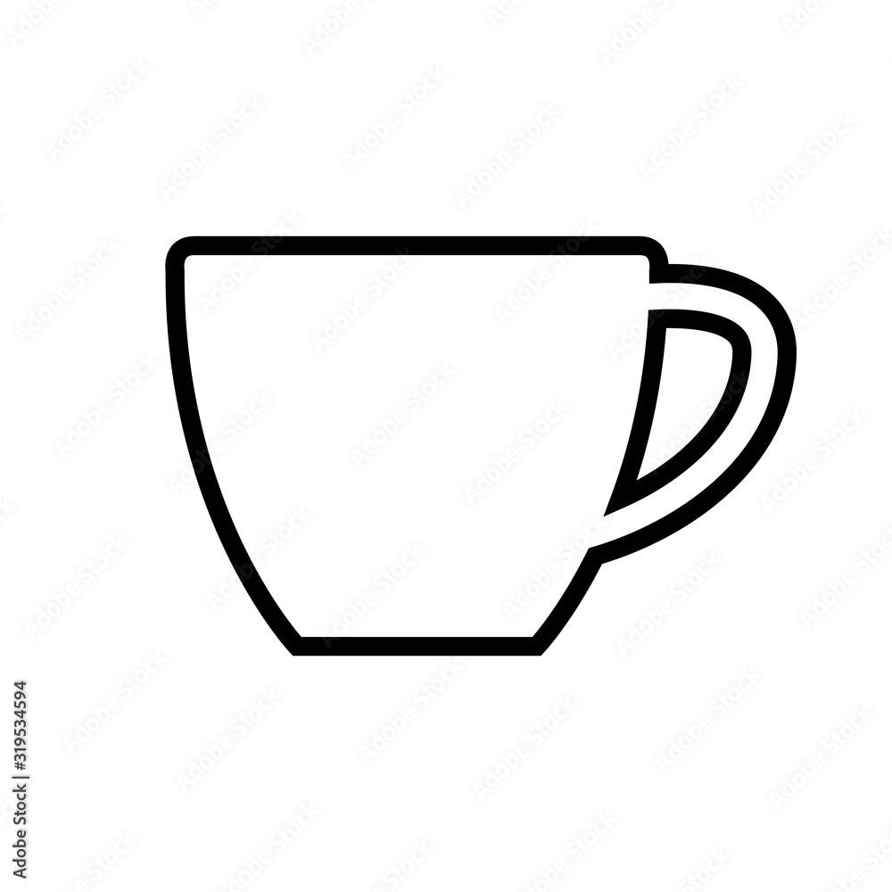 Cup line icon, logo isolated on white background Cup line icon, logo isolated on white background