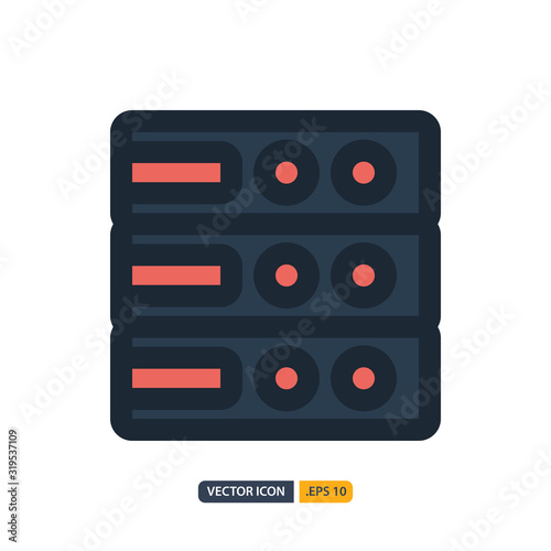 archives icon in Outline Color style isolated on white background. for your web site design, logo, app, UI. Vector graphics illustration and editable stroke. EPS 10.