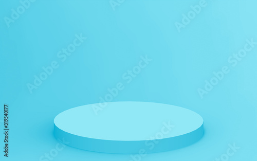 3d blue cylinder podium minimal studio background. Abstract 3d geometric shape object illustration render. Display for medicine product...