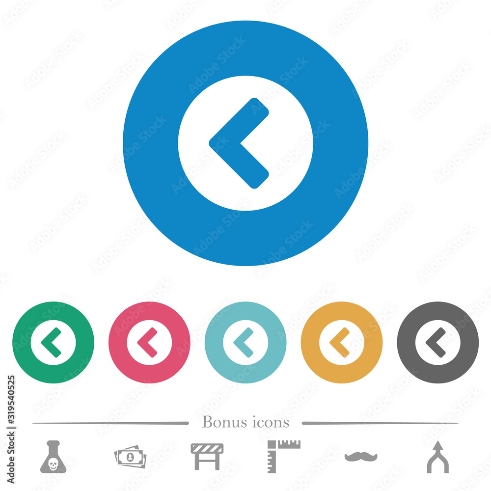 Chevron left flat round icons Chevron left flat round icons