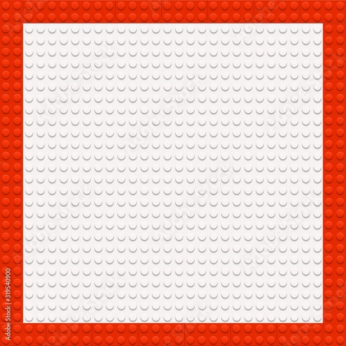 Vector frame from kids construction/building blocks/bricks. For kids party, birthday. Background with toys. Suitable for greetings card, holidays.