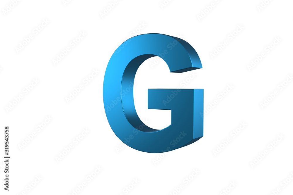 3D Blue Letter G Isolated White Background 3D Blue Letter G Isolated White Background