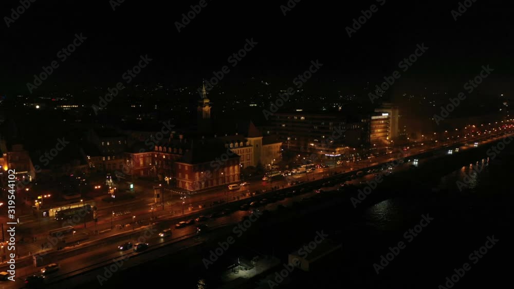 Night Aerial View Budapest City Night Aerial View Budapest City