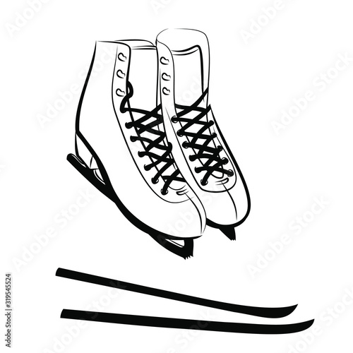 Sketch of the sports figured skates.