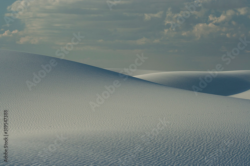 White gypsum sand dunes at White Sands National Park, New Mexico, won