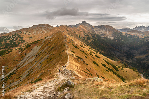 Fototapeta Naklejka Na Ścianę i Meble -  Beautiful autumn panorama landscape with a view of the Tatra Mountains