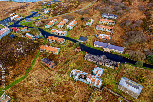 Aerial view of Fort Dunree and Lighthouse, Inishowen Peninsula - County Donegal, Ireland photo