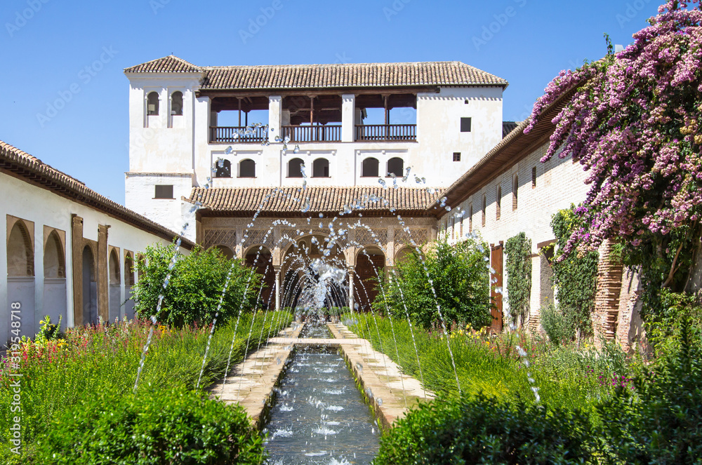 Patio de la Acequia La Alhambra, Granada, Spain