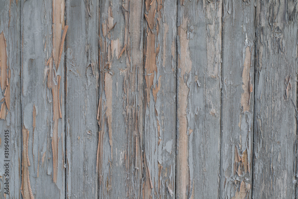 Old Wood Wall With Cracked grey Paint