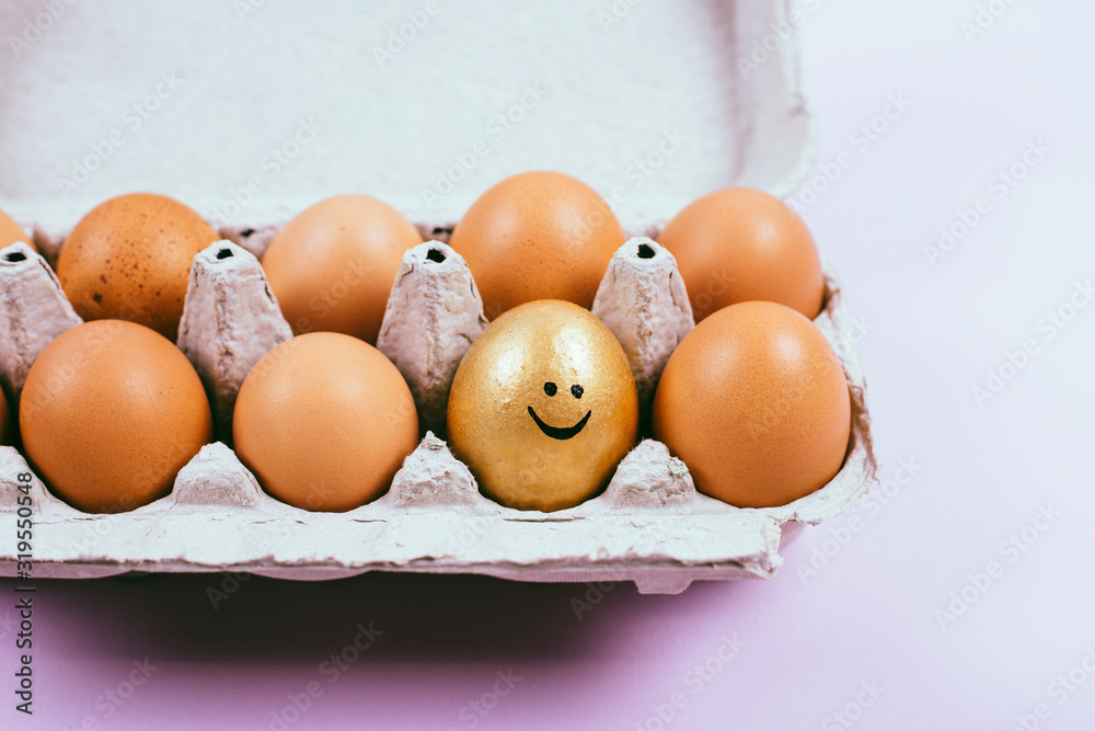 Raw chicken eggs in an open egg carton Stock Photo Adobe Stock