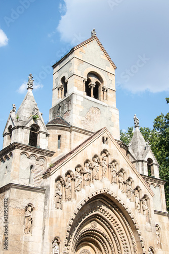 Budapest, capital city of Hungary. Tourist photo of Castle architecture and blue cloudy sky