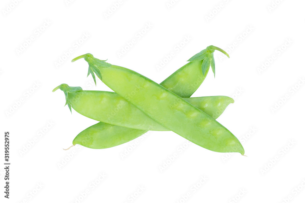 Sugar Pea, Snow peas isolated on white background with clipping path. Sugar Pea, Snow peas isolated on white background with clipping path.