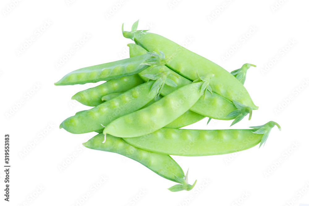 Sugar Pea, Snow peas isolated on white background with clipping path. Sugar Pea, Snow peas isolated on white background with clipping path.
