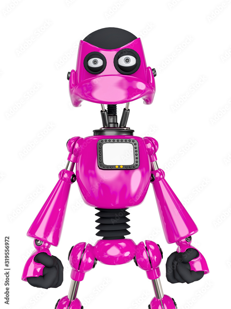 robot cartoon is angry