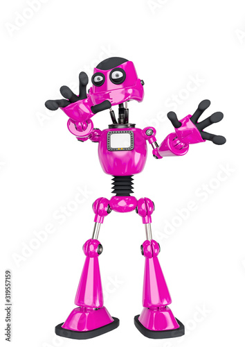 robot cartoon saying hey stop there