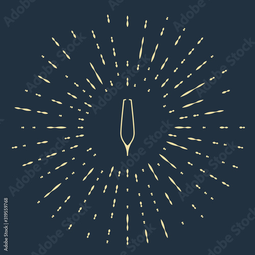 Beige Eyebrow tweezers icon isolated on blue background. Cosmetic tweezers for ingrown hair. Abstract circle random dots. Vector Illustration