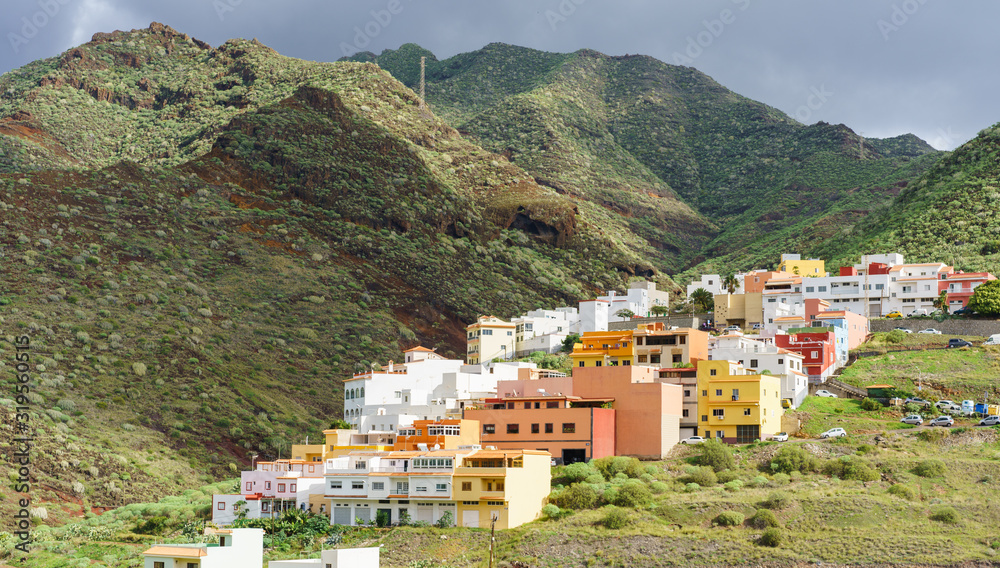 Colorful scenic mountain village on Tenerife Island, Canary Islands, Spain