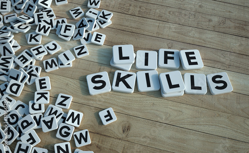 Life skills written in lett...