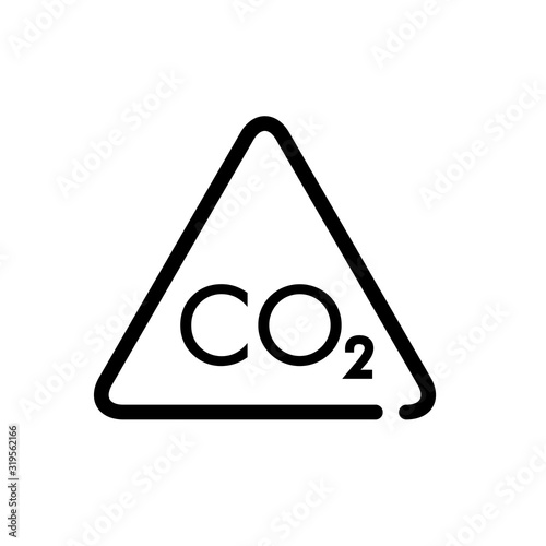 Señal de tráfico con CO2 en color negro
