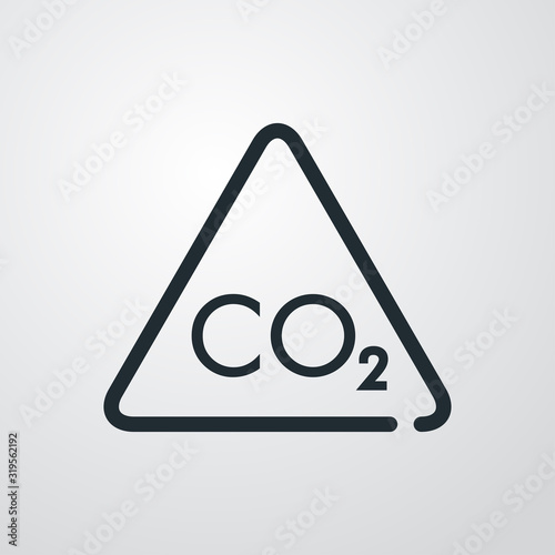 Señal de tráfico con CO2 en fondo gris