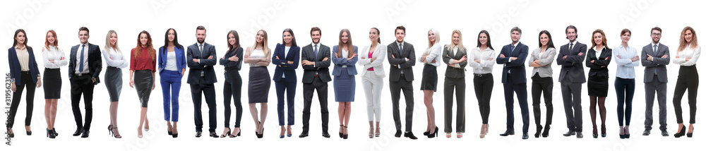 group of young entrepreneurs standing in a row