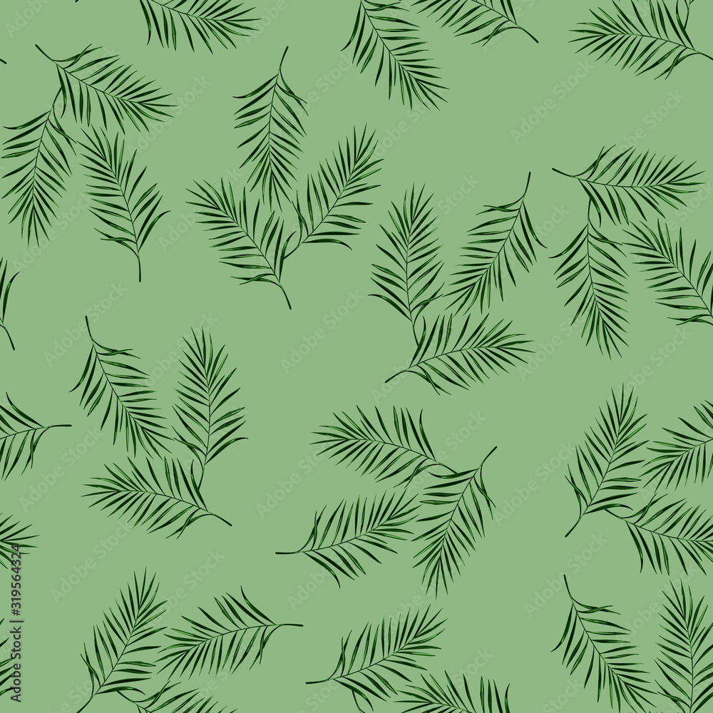 Tropical leaves design seamless pattern