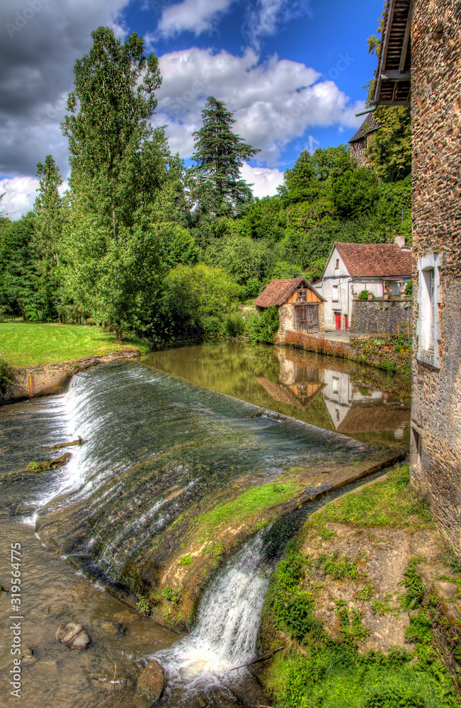 Waterfall in the Village of Segur-le-Chateau, France