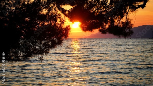 sunset over sea