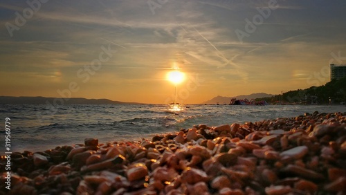 sunset over sea