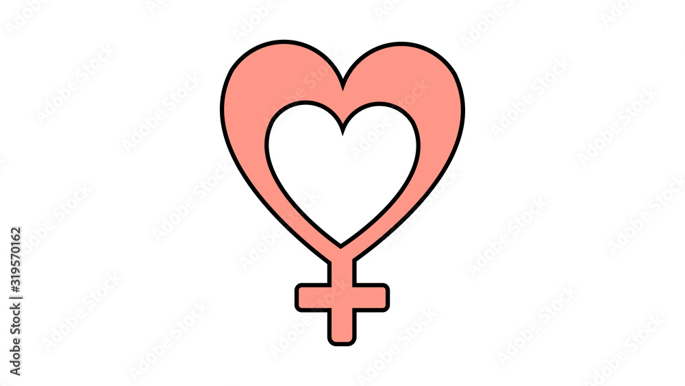 Simple flat style icon of the beautiful symbol of the astronomical man and Mars in the heart for the feast of love on Valentine's Day or March 8th. Vector illustration Simple flat style icon of the beautiful symbol of the astronomical man and Mars in the heart for the feast of love on Valentine's Day or March 8th. Vector illustration