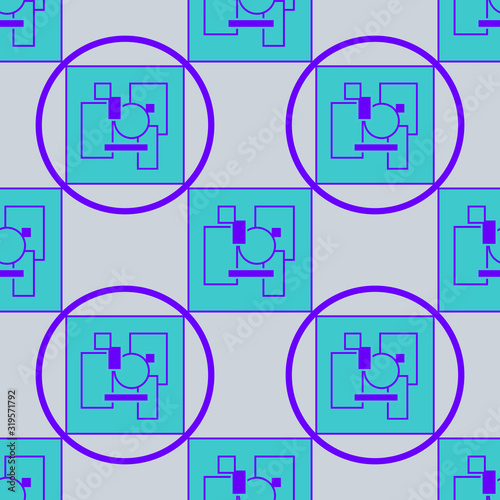 abstract seamless pattern with circles and squares