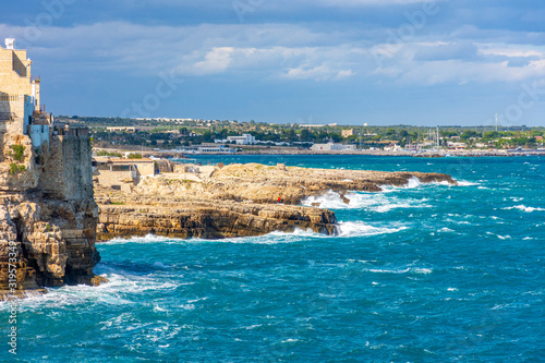 Fototapeta Naklejka Na Ścianę i Meble -  Italy, Polignano a Mare, panorama of the coast