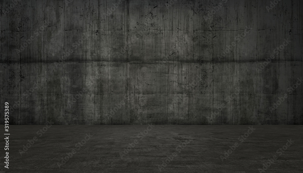 Empty spotlit dark concrete background. 3d render. Empty spotlit dark concrete background. 3d render.