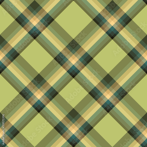 Seamless pattern in stylish discreet yellow, beige and light and dark green colors for plaid, fabric, textile, clothes, tablecloth and other things. Vector image. 2