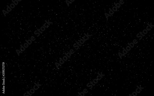 Space background. Starry black cosmos. Dark infinite universe with shining stars and constellations. Night sky with milky way. Realistic stardust backdrop. Vector illustration