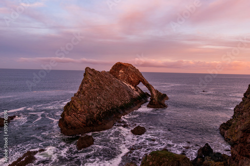 Sunset at Bow fiddle Rock - Scotland