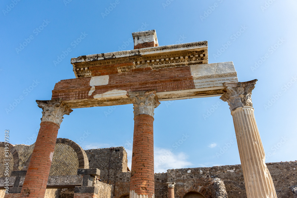 Italy, Pompeii, archaeological area, remains of the city buried by the eruption of ashes and rocks of Vesuvius in 79.
