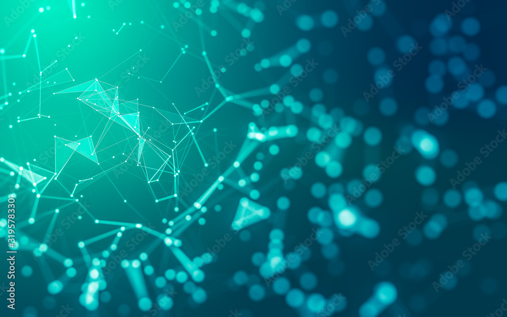 Abstract background. Molecules technology with polygonal shapes, connecting dots and lines. Connection structure. Big data visualization. Abstract background. Molecules technology with polygonal shapes, connecting dots and lines. Connection structure. Big data visualization.