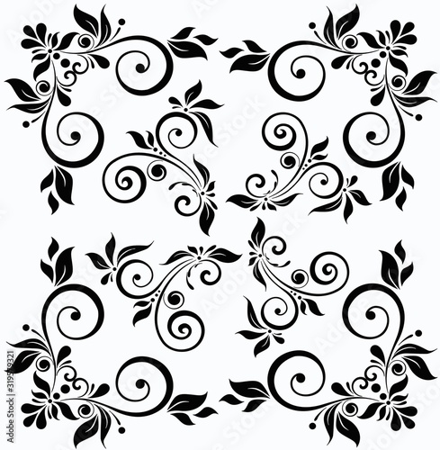 Black openwork pattern on a white background, seamless background