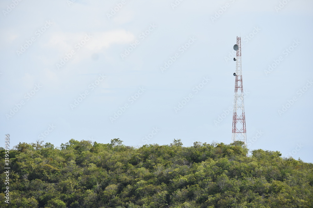 Communications Tower On Mountain Or Hill