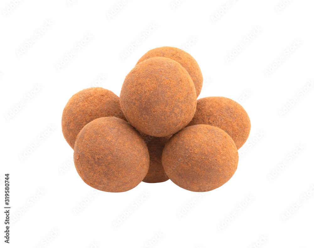 chocolate truffle sweets isolated on the white chocolate truffle sweets isolated on the white