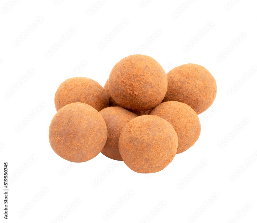 chocolate truffle sweets isolated on the white chocolate truffle sweets isolated on the white