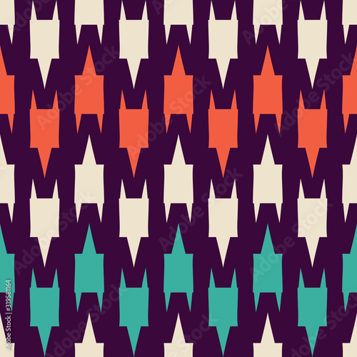 Seamless pattern with alternating geometric shapes.